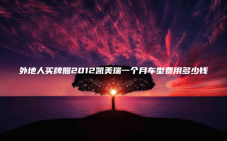 外地人买牌照2012凯美瑞一个月车型费用多少钱