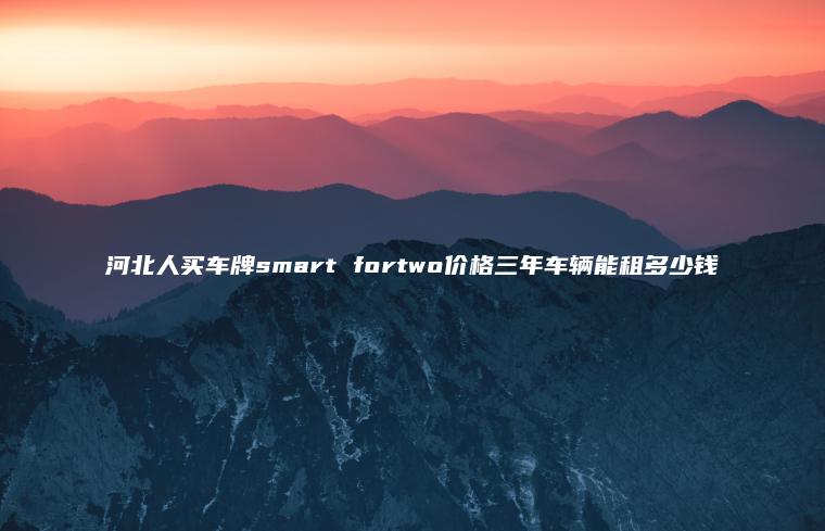 河北人买车牌smart fortwo价格三年车辆能租多少钱