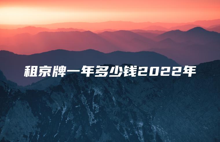 租京牌一年多少钱2022年