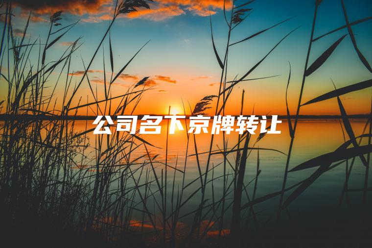 公司名下京牌转让