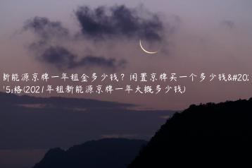 新能源京牌一年租金多少钱？闲置京牌买一个多少钱价格(2021年租新能源京牌一年大概多少钱)