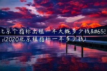 北京个指标出租一年大概多少钱？(2020北京租指标一年多少钱)