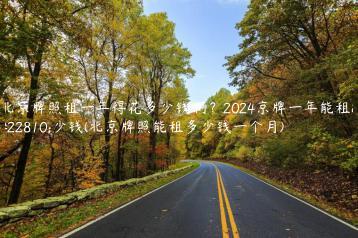 北京牌照租一年得花多少钱啊？2024京牌一年能租多少钱(北京牌照能租多少钱一个月)