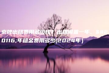 京牌出租费用多少钱？出租闲置一年、五年租金费用多少(2024年）