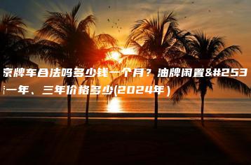 租京牌车合法吗多少钱一个月？油牌闲置指标一年、三年价格多少(2024年）