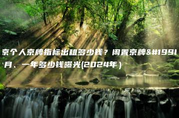 北京个人京牌指标出租多少钱？闲置京牌一个月、一年多少钱曝光(2024年）