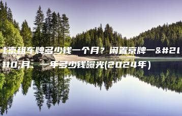 北京租车牌多少钱一个月？闲置京牌一个月、一年多少钱曝光(2024年）