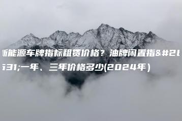 新能源车牌指标租赁价格？油牌闲置指标一年、三年价格多少(2024年）