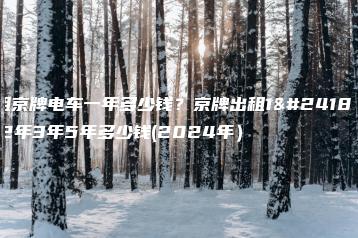 租京牌电车一年多少钱？京牌出租1年2年3年5年多少钱(2024年）