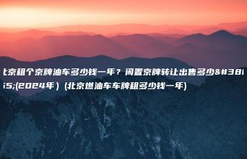 北京租个京牌油车多少钱一年？闲置京牌转让出售多少钱(2024年）(北京燃油车车牌租多少钱一年)