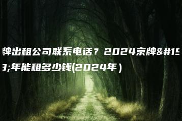 京牌出租公司联系电话？2024京牌一年能租多少钱(2024年）