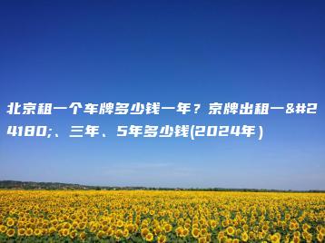 北京租一个车牌多少钱一年？京牌出租一年、三年、5年多少钱(2024年）