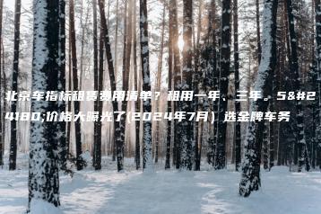 北京车指标租赁费用清单？租用一年、三年。5年价格大曝光了(2024年7月）选金牌车务