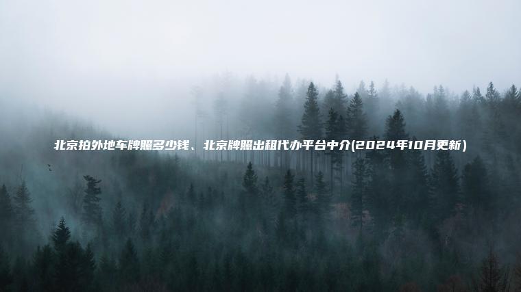 北京拍外地车牌照多少钱、北京牌照出租代办平台中介(2024年10月更新）