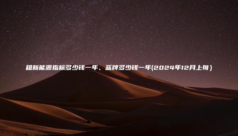 租新能源指标多少钱一年、蓝牌多少钱一年(2024年12月上旬）